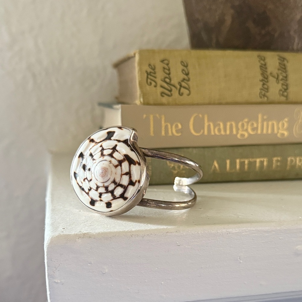 Sterling Silver Genuine Shell Cuff - image 1